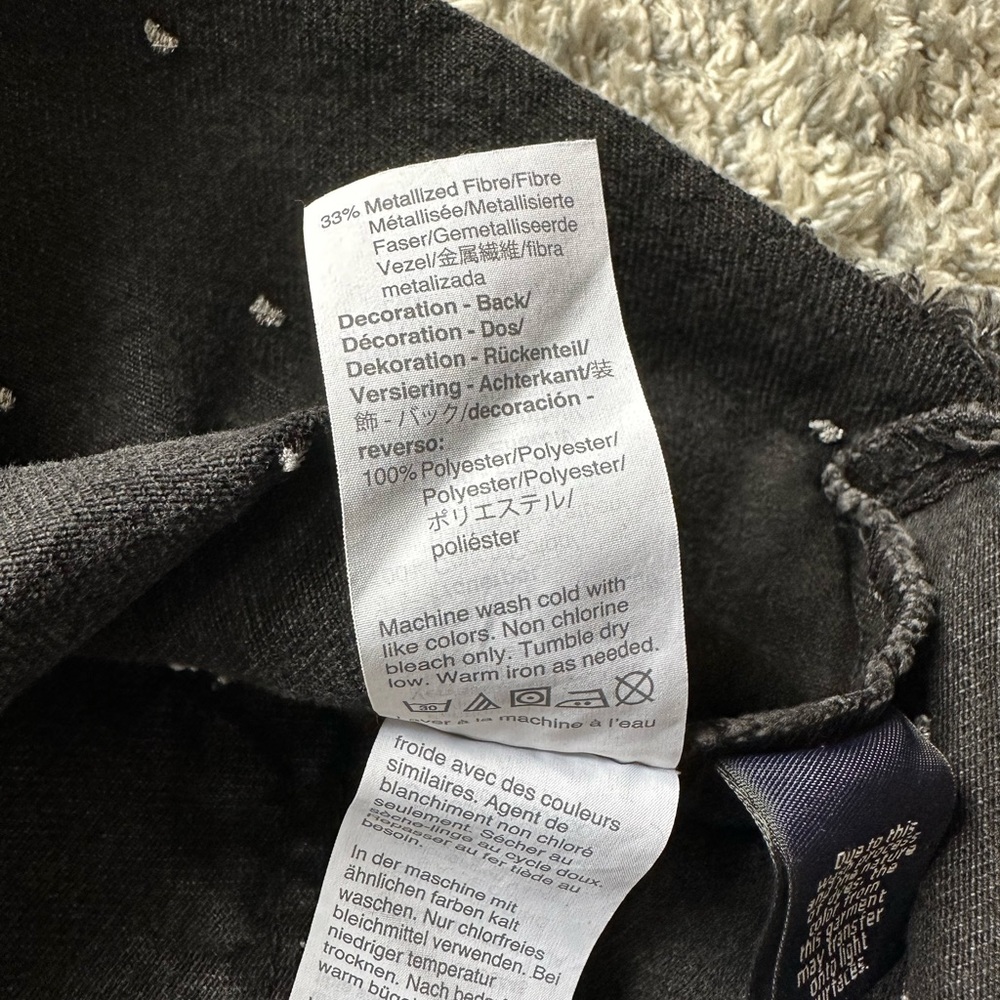 Madewell black metallic dot denim mini skirt - Picture 5 of 11